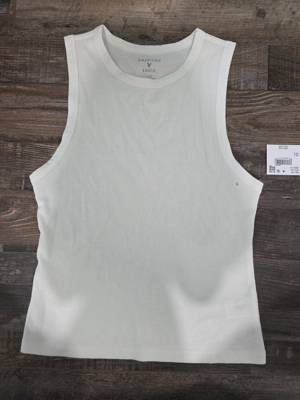 American Eagle Outfitters White Ribbed Tank